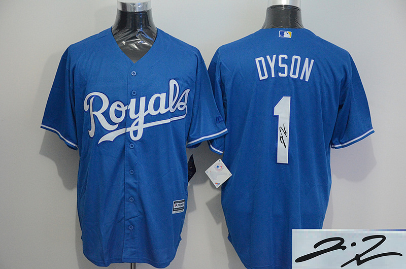Royals 1 Jarrod Dyson Light Blue Signature Edition New Cool Base Jersey